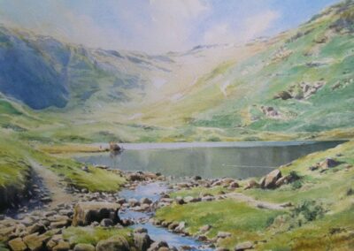 Easedale Tarn, Grasmere. Watercolour. 37 x 26 cm. Not for sale.