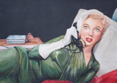 Marilyn Monroe. Oil on board. 33 x 20 cm. Not for sale.