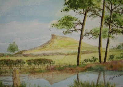 Roseberry Topping from Gt Ayton. Watercolour. 14” x 17”. £40 mounted.