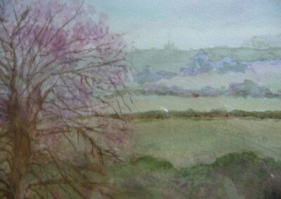 Springtime. 23" x 11". Watercolour. £70 double mounted and framed.