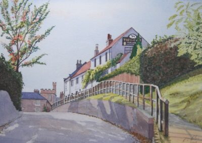The Bay Horse, Hutton Rudby. Watercolour. 37 x 26 cm. Sold