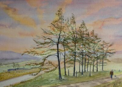 Trees Above Commondale. Watercolour. 40 x 31 cm. (framed overall size 58 x 48 cm) £120