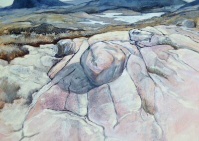 Quinag from the Unapool Burn. Oil on canvas. 60 x 60 cm. £395 framed.