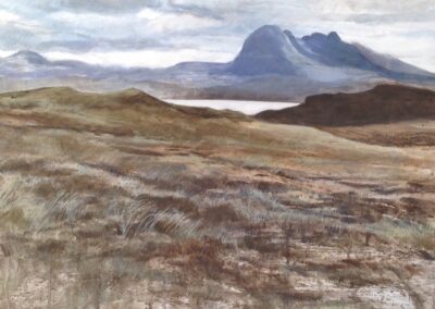 Suilven from near Achnahaird. Oil on board. 60 x 60 cm. £395 framed.