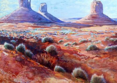 Monument Valley from Artist Point. Oil on canvas. 100 x 100 cm. £795 framed.