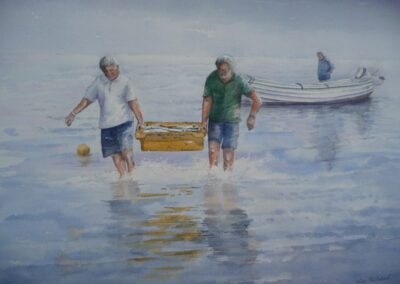 Herring Catch. Watercolour. 31 x 41 cm.